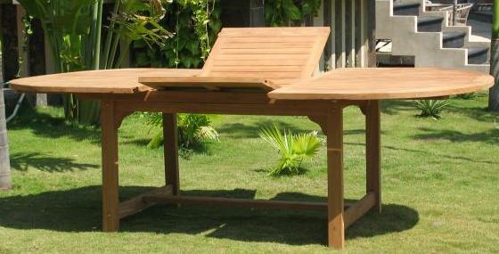 Teaktræsbord - Havebord med justerbar længde
