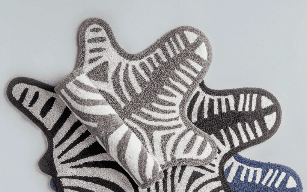 Zebra bademåtte - Designer bademåtte i flot form og motiv