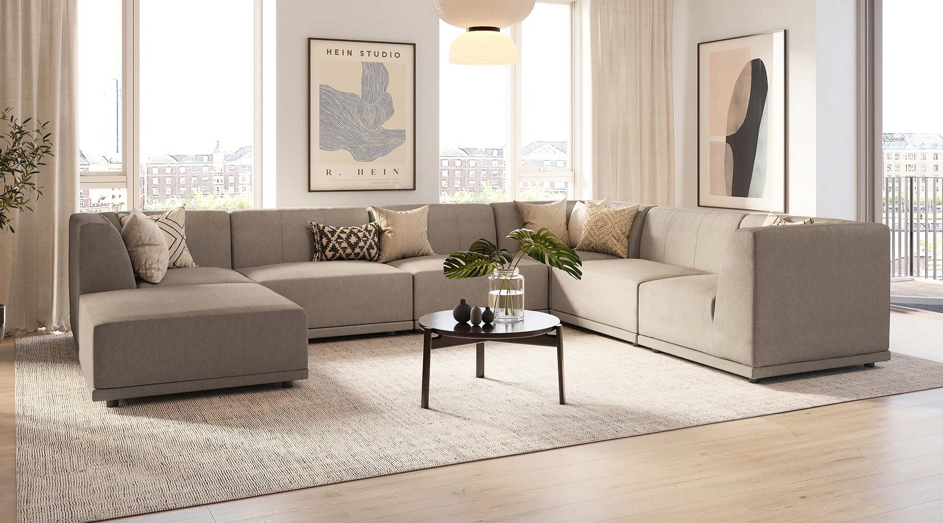 New York - Lækker tilbagelænnet u-sofa i høj kvalitet